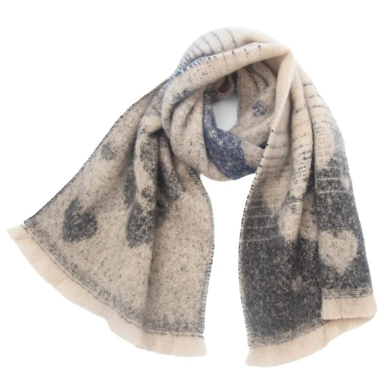 Liliana™ | Heart Jacquard Winter Scarf