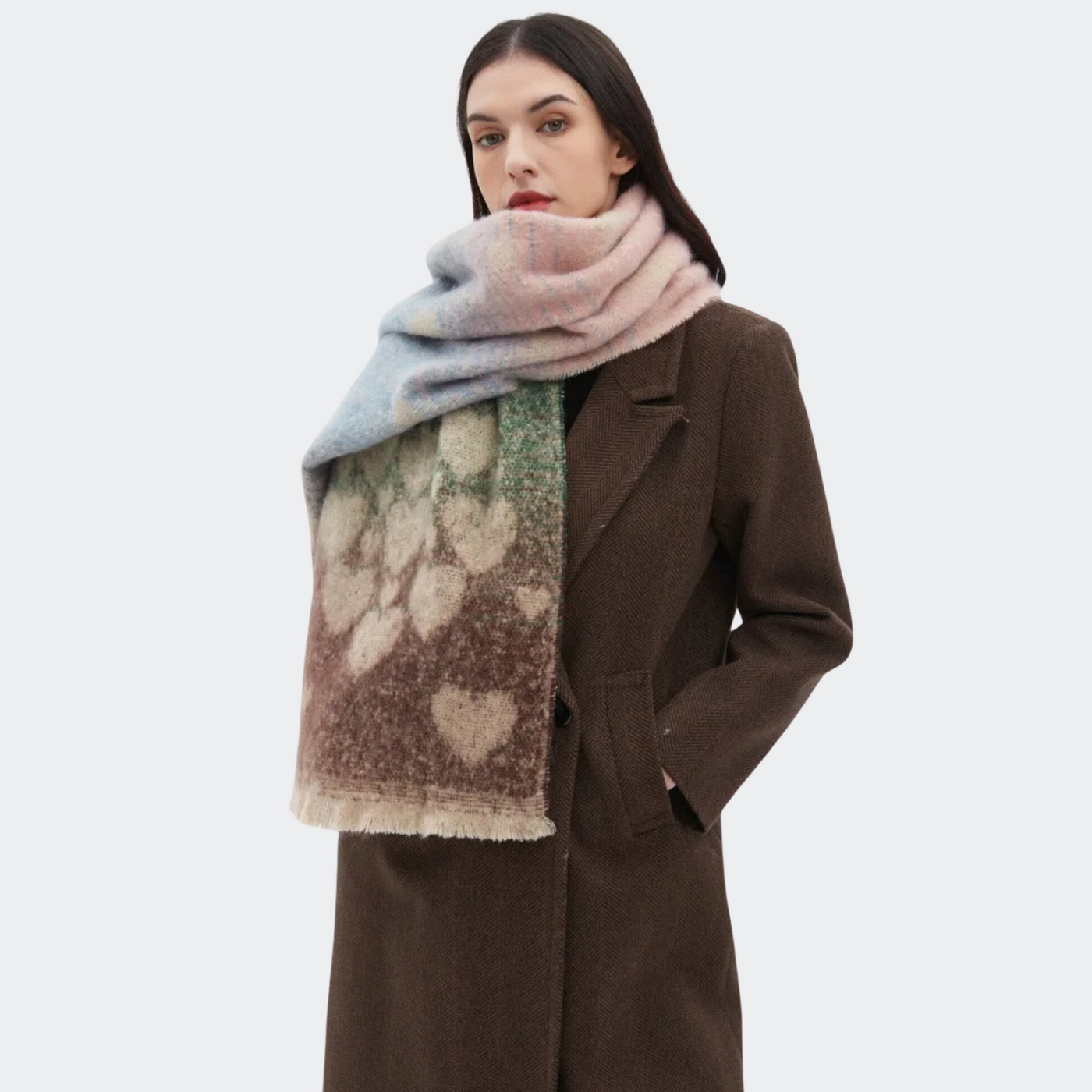 Liliana™ | Heart Jacquard Winter Scarf