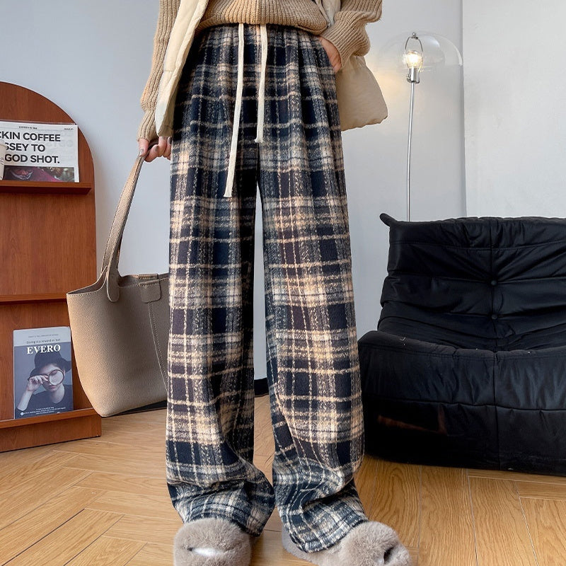 Clara™ | Lang-Baggy Retro Tartan Flannel Broek