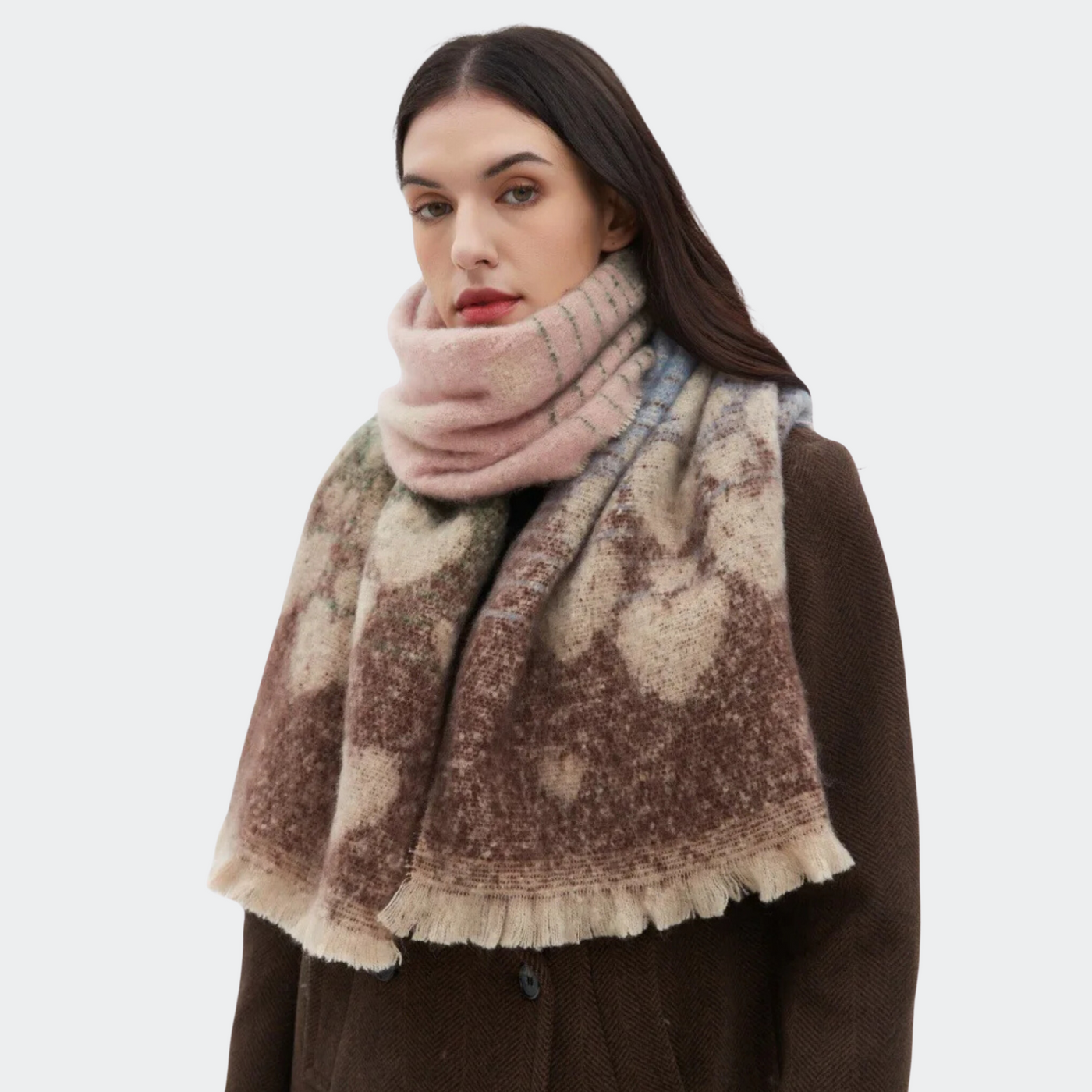 Liliana™ | Heart Jacquard Winter Scarf