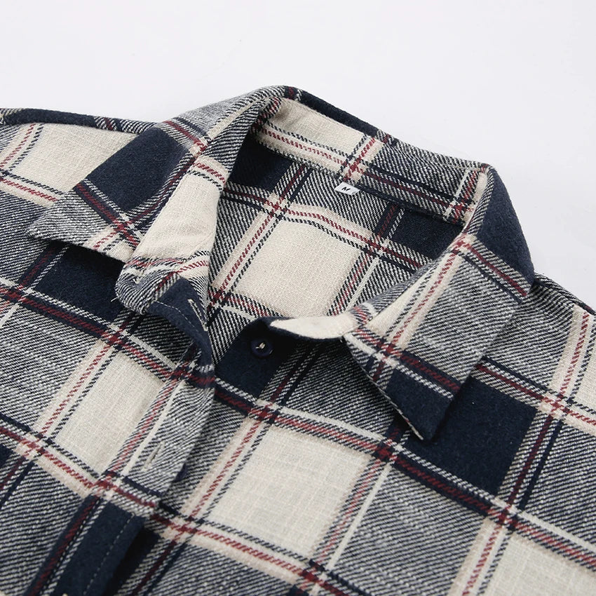 Amelia™ | Oversized Tartan Katoenen Cardigan